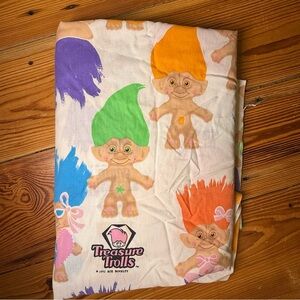 Vintage Treasure Trolls Twin Size Flat Sheet 90’s 1992 Ace Novelty